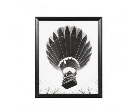 { Option of lots:  6315, 6315A, 6315B } } Vintage Moleskin Hot Air Balloon Art - Artwork (100x82) Black Wood