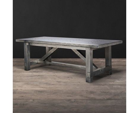 Boston Dining Table 240cm Aero distressed Aero aluminium top gives a modern twist to this classic dining table, combining a s