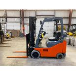 2018 Toyota 3,000-LB. Capacity Forklift, Model 8FGCU15, S/N 37355, LPG, Cushion Tires, 3-Stage Mast,