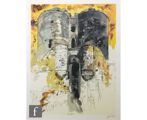 John Piper, RA (1903-1992) - Castle keep, lithograph, signed in pencil and numbered 17/70, framed, 62cm x 45cm. 