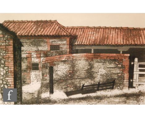 Valerie Thornton (1931-1991) - 'The Wall', lithograph, signed in pencil and numbered 52/240, bears Goldmark Gallery, Rutland 