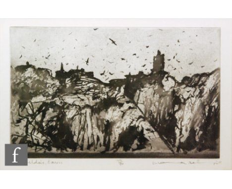 Norman Ackroyd (B. 1938) - 'Brunhilda's Cairn', etching with aquatint, signed, numbered 77/90, framed, 19cm x 30cm. 