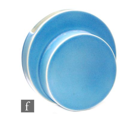 Clarice Cliff - Bon Jour - A Bon Jour wall pocket circa 1936 with two graduated circular discs, decorated with a blue Inspira