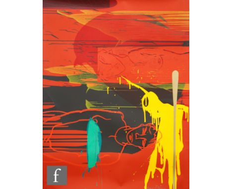 Bruce McLean (B. 1944) - 'Horizontal Dawn', screen print, unframed, signed in pencil, 115cm x 153cm. 