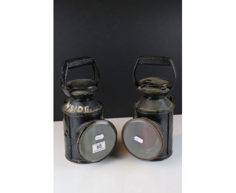 Two vintage British Railway's signal lamps. 