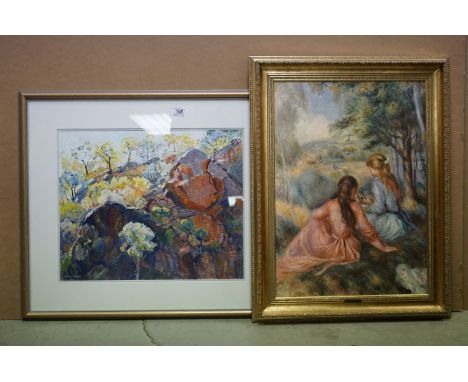 Angela Van Wyk (Australian), Acrylic Painting titled ' Afternoon in the Flinders ', 48cms x 58cms, framed and glazed 
