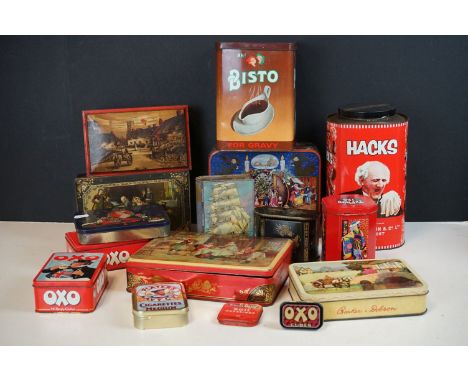 A collection of vintage advertising tins to include Tea and Confectionary examples. 