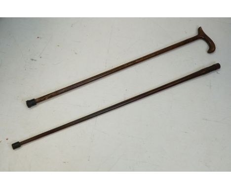 Hardwood Walking Stick together with another Wooden Walking Stick 