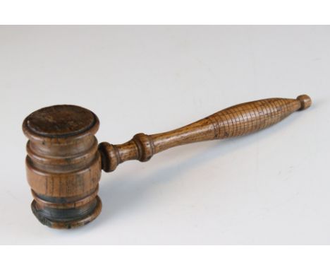 Turned wood antique gavel 