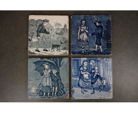 A collection of four Wedgwood months of the year ceramic wall tiles to include April, December, October and January. 