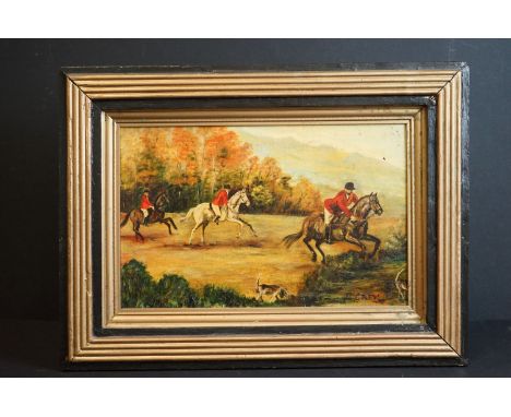 Oil painting, hunting scene, signed and dated B.Crew 1937 