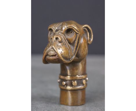 Walking stick handle in the form of a boxer dog 