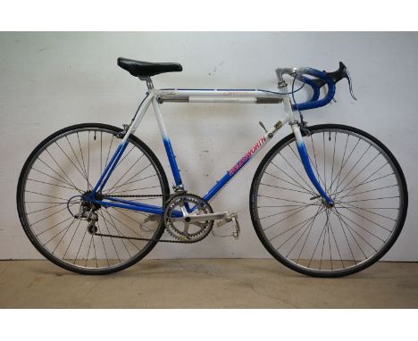Holdsworth Handcrafted Criterium racing bicycle, circa 1991, 22.5 inch blue / white colour frame, in good order with original