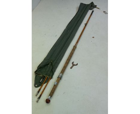 Hardy's 'The Wye' Palakona three-piece salmon ro, 13'.6", with spare tip, repair to base of second section, serial no. H50149