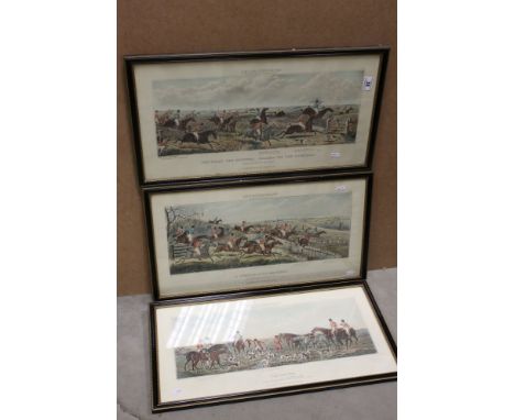 After John Dean Paul, a set of three Leicestershire hunting prints; ' A Struggle To The Start ' ' The First Ten Minutes ' &am