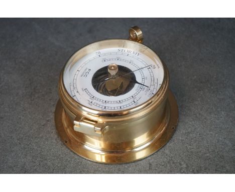 Heavy brass barometer 