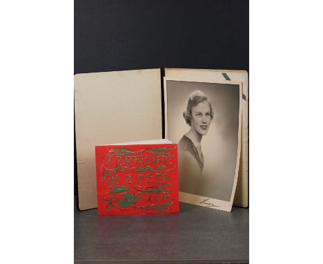 Large vintage portrait photograph of a society lady by Lenare of London in a black Lenare folder, together with  ' A Partridg