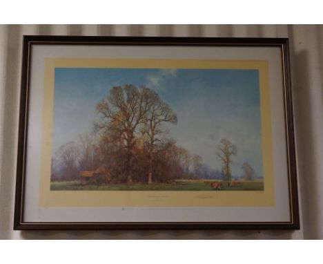 David Shepherd, a signed limited edition print with blind stamp, ' The Last Leaves Of Autumn ' 