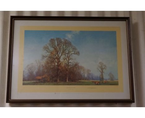 David Shepherd, a signed limited edition print with blind stamp, ' The Last Leaves Of Autumn ' 