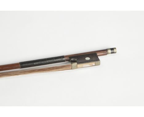 EARLY 20th CENTURY VIOLIN BOW STAMPED VUILLAUME A PARIS with round stick,                                                    