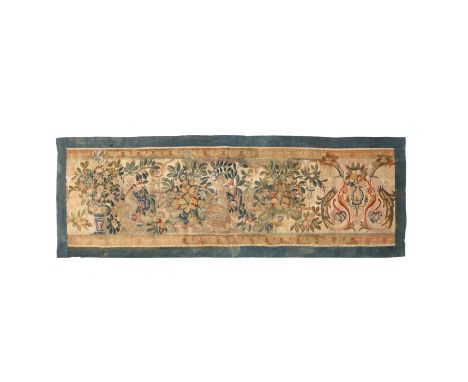 A Flemish wool floral tapestry border panel, circa 1600
163cm x 55cm

Provenance:
Joanna Booth Antiques, London

