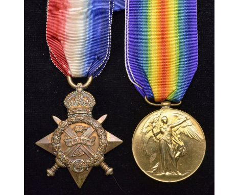 A Great War Casualty Group of 2 awarded to Private John Henry Plant, Royal Army Medical Corps, attached to the 1st Battalion 