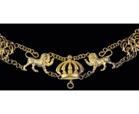 Great Britain, The Royal Guelphic Order, Knight Grand Cross Collar Chain, 1834-5, by A.J. Strachan, in silver-gilt, comprisin