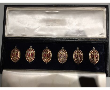 A Rare and Interesting Set of 6 Hallmarked Trial Pieces for the Knight Bachelor’s Badge, by the London silversmiths Gerald Be