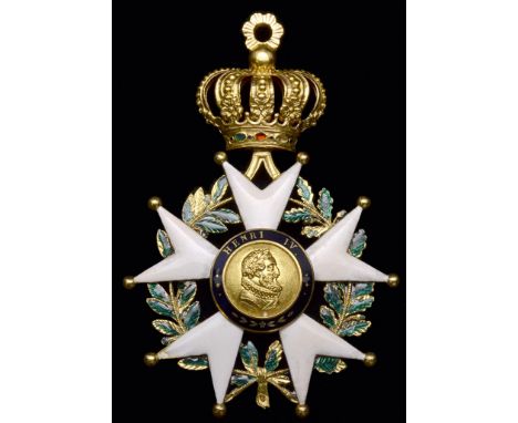 France, Légion d’Honneur, Henri IV, July Monarchy, circa 1830-1848, Commander’s breast badge, in gold and enamels, type with 