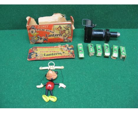Walt Disney, boxed film strip lantern made by Johnsons of Hendon with paper instructions and boxed film strip No. 26, 27, 28 