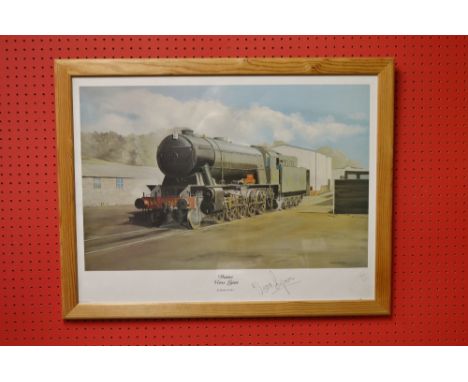 Maurice Gardner, colour limited edition print 249/250 of War Department 2-10-0 locomotive No. 3672.  Later named at Isfield, 