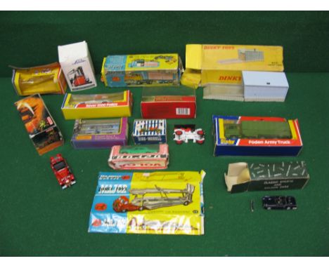 Dinky, Corgi, Matchbox, Linde and a Ziss-Modell die cast model vehicles together with a Russian model of a Volga Saloon, a K&