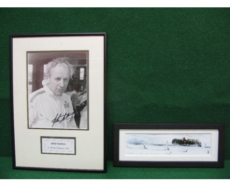 Signed photograph of John Surtees 1964 F1 World Champion, framed and glazed together with a signed Limited Edition 9/100 Lili