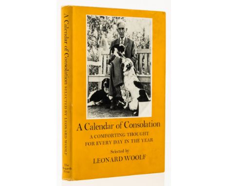 Woolf (Leonard) A Calendar of Consolation, first edition, initialled presentation inscription from the author "Tony from LW N