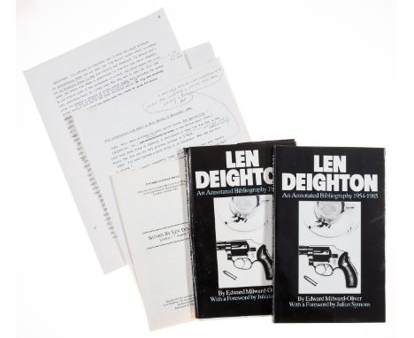 NO RESERVE Deighton (Len).- Milward-Oliver (Edward, author of Deighton's bibliography, 1946- ) Collection of Typed and Manusc