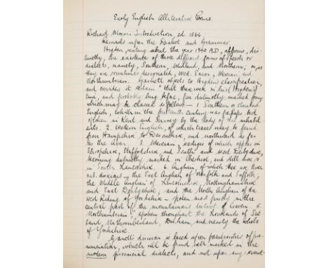 Prince (F. T., English War poet, 1912-2003) Two Manuscript Commonplace Books of undergraduate student notes, together c.270pp