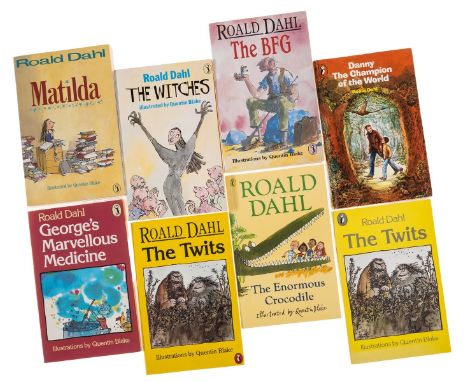 Dahl (Roald) The Twits, signed presentation inscription from the author to other titles leaf, 1982; The Enormous Crocodile, s