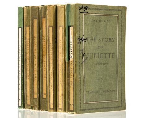 NO RESERVE Sade (Donatien Alphonse François, Ma) The Story of Juliette, 7 vol., first English edition, original wrappers, vol