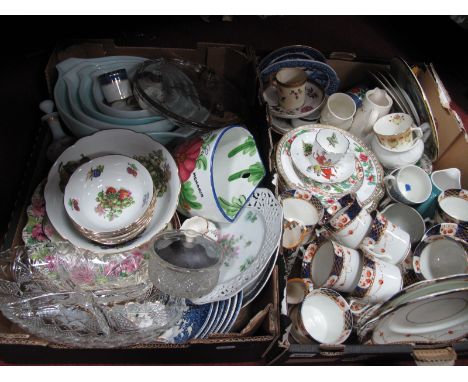 Warwick China Tea Service, Worcester christmas plate, baking bowls, glassware etc:- Two Boxes