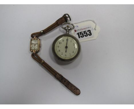 A Rolled Gold Cased Art Deco Ladies Wristwatch, the 'Mulco' signed dial within rectangular case, on cordette type strap and a