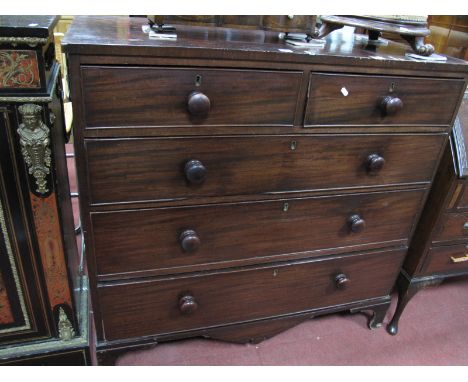 A XIX Century Mahogany Chest of Drawers, with two short drawers, three long drawers, on bracket feet.