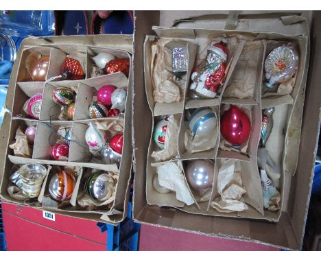 Two Boxes of Mid XX Century Vintage Christmas Baubles.
