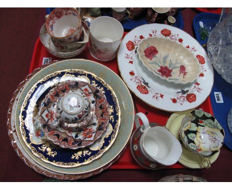 A Royal Crown Derby 'Bali' Plate, 26cm diameter, Radford dish, Paragon tea cup and saucer, cabinet plates etc:- One Tray