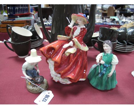 Royal Doulton 'River Boy' HN2128, 'Top O The Hill' and 'Francine'. (3)