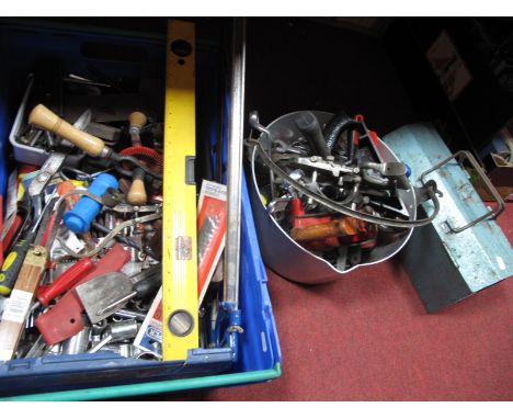 A Stanley No 78, Record No 44 and Macrome Planes, drill, marking gauge, socket set, many other tools:- One Box, metal carry c