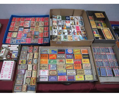 A Large Quantity of Early to Mid 1900's Collectable Matchboxes, separated into different themes:- Seven Trays