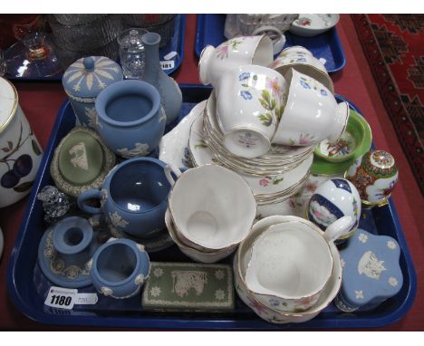 Richmond 'Wild Anemone' Tea Service, of twenty one pieces, Wedgwood jasper ware trinkets:- One Tray