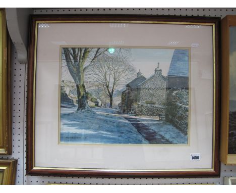 M. Groves, Dales Village at Winter Time, watercolour, 28.5 x 38.5cm, signed and dated '00.