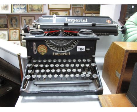 A 1920's/30's Imperial Typewriter, decal reading 'S.Cough Ibbotson &amp; Co, Howard Street, Sheffield'.