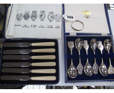 A Set of Six Hallmarked Silver "They Royal Marriage Spoons", Sheffield 1981 in original fitted case (with associated literatu